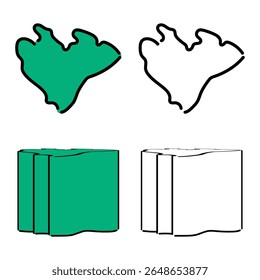 Mapa de Vector dibujado a mano de Jabrayil, Azerbaiyán para uso creativo.