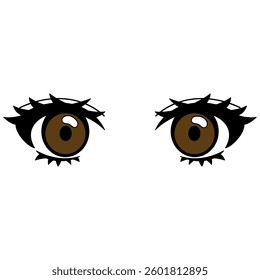 Hand-drawn vector material of youthful eyes. Provides a healthy and beautiful impression.