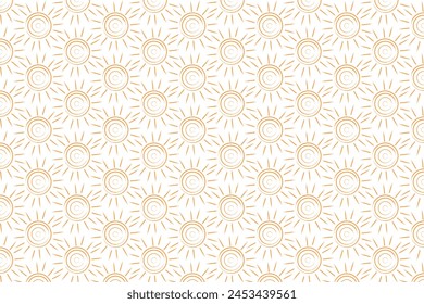  Hand-drawn Vector Pattern of a Sun for Radiant Summer Designs