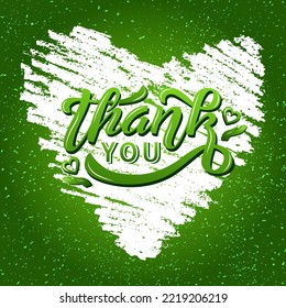 Handdrawn vector phrase Thank you with white brush style lettering on white textured background for poster, card, banner, social media content, advertising, poster, sign, invitation, website, template