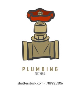 Hand-drawn vector plumbing icon or symbol.