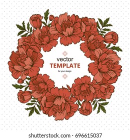 Handdrawn vector poster with place for your text. Unique template for wedding card, save the date or invitation.Organic floral design. Summer card.