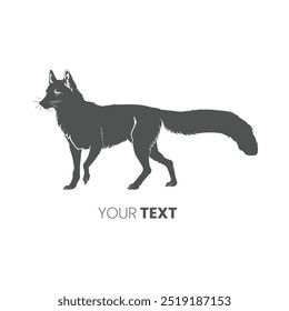 Hand-drawn vector predator silhouette, Vector illustration of clever fox, An art for creating company logo