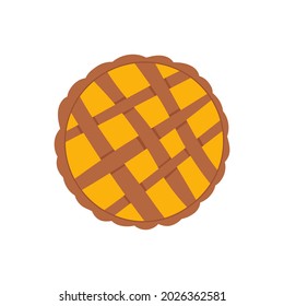 Pastel de calabaza vector dibujado a mano. Concepto de otoño.