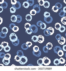 Hand-drawn vector seamless pattern, abstract modern print with rounds