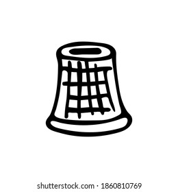 Handgezeichneter Vektornähthimmel einzeln auf weißem Hintergrund.
Doodle, Vektorgrafik.
