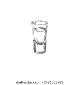 Tiro de Vector dibujado a mano de vodka