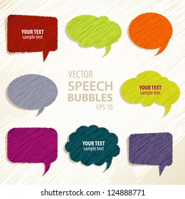 hand-drawn vector speech bubbles background for your design