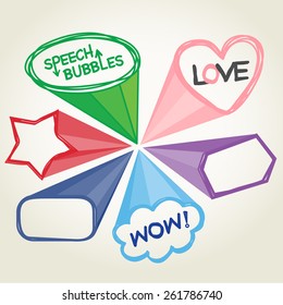 Hand-drawn vector speech bubbles collection design, Illustration EPS 10.