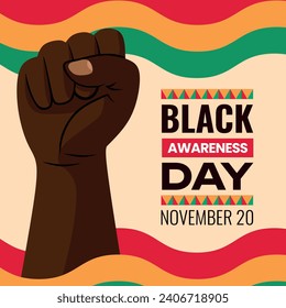 Hand-drawn vector template for Black Awareness Day design. A captivating vector illustration for November 20th, perfect for posters, cards, banners, and backgrounds.