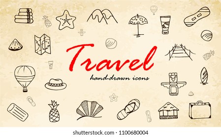 hand-drawn vector travel icons