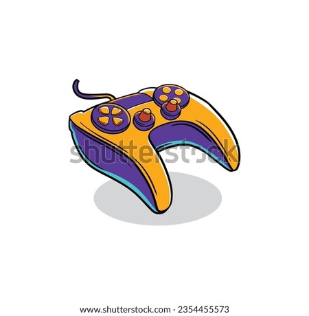 Hand-Drawn vector video game joystick illustration