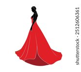 Hand-drawn vector woman art, An illustration of a tall lady, A tall girl walking on ramp