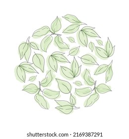 Hand-drawn vector wreath with leaves