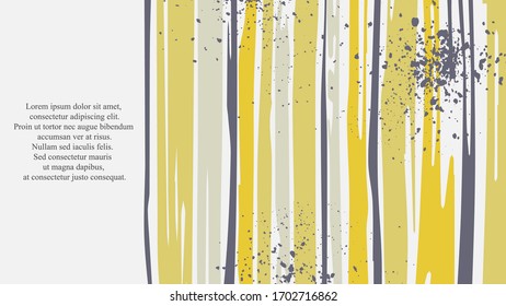 Pulsaciones verticales de un cepillo, daub, pulverización aleatoria. Copiar espacio. Vector.