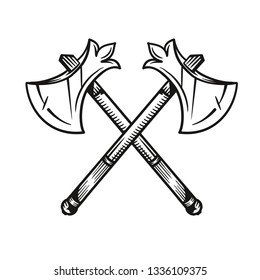 Hand-Drawn Vintage Axes Weapon Object For Ornament Design Poster T-Shirt Graphic Packaging Apparel Sign and More