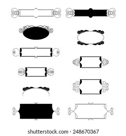 Hand-drawn vintage calligraphic  design elements set vector. Useful for wedding invitations, greatings cards etc.
