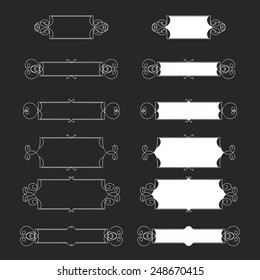 Hand-drawn vintage calligraphic  design elements set vector. Useful for wedding invitations, greatings cards etc.