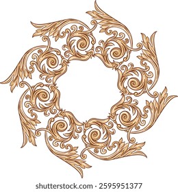 Hand-drawn vintage frame in baroque style. It's suitable for decoration, printing, and design.