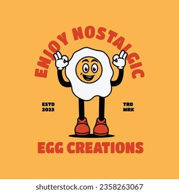 Hand-drawn vintage mascot logo for restaurant, breakfast menu, and favorite food