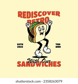 Hand-drawn vintage mascot logo for restaurant, breakfast menu, and favorite food