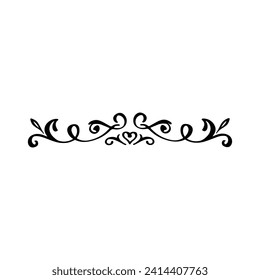 Hand-drawn vintage swirl ornament text dividers, arrows, flourishes, and laurel vector design elements set for decoration. Decorative Ornate Elements