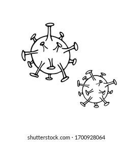 Hand-drawn virus. Vector image for web, flyers, booklets.