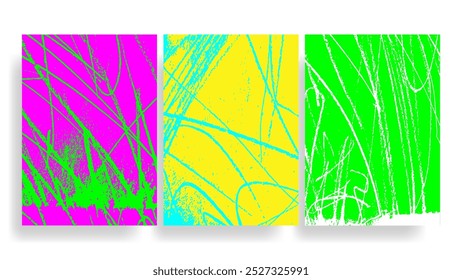 Rabiscos coloridos desenhados à mão sobre   Modelos de conjunto de ilustrações vetoriais de plano de fundo de papel