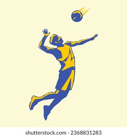 Hand-drawn Volleyball Smash in Vector