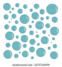 Hand-drawn water bubbles. Simple vector illustration isolated on white background