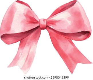hand-drawn watercolor bows and ribbons. Colored decorative bows for cards, invitations, scrapbooking, decor