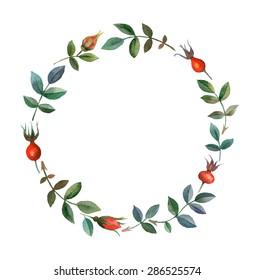 Hand-drawn watercolor floral frame made in vector