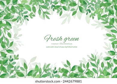 Hand-drawn watercolor illustration of fresh greenery