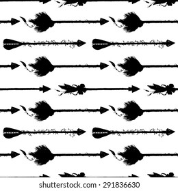 Hand-drawn watercolor seamless, arrows print