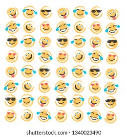handdrawn watercolored emoji