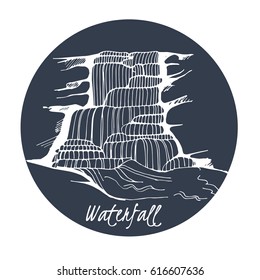 Hand-drawn waterfall