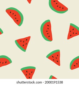 Hand-drawn watermelon, cut watermelon cut and simple