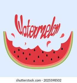 Handgezeichnete Wassermelonscheibe, Vektorgrafik