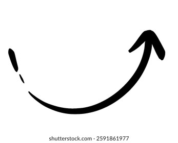 Hand-Drawn Wavy Arrow Vector – Growth and Progress Illustration