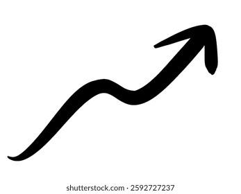 Hand-Drawn Wavy Arrow Vector – Growth and Progress Illustration
