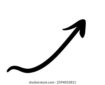 Hand-Drawn Wavy Arrow Vector – Growth and Progress Illustration