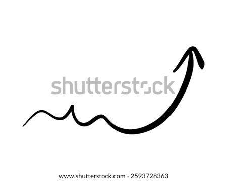 Hand-Drawn Wavy Arrow Vector – Growth and Progress Illustration