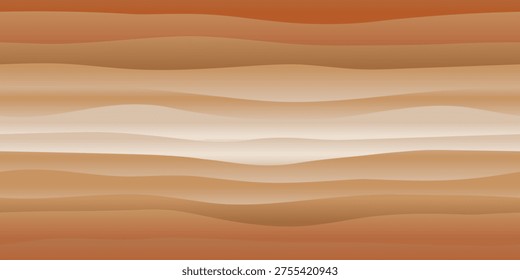 Hand-drawn wavy horizontal stripes in warm sand and terracotta tones. Organic fluid texture resembling desert dunes or rock layers. Great for abstract backgrounds and home textiles.