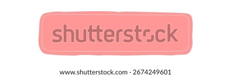 Handdrawn wavy rectangle frame in pink with fluid organic border and empty label. Banner background for text, soft mockup element, abstract card and modern decor accent.