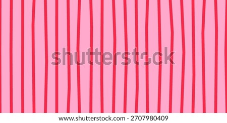 Hand-drawn wavy red stripes on a pastel pink background, creating a romantic and whimsical Valentine-inspired seamless pattern.