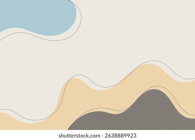 Hand-drawn wavy shapes backgrounds featuring abstract waves with outlines for a creative art design