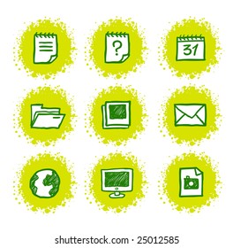 Hand-drawn web icons set. Vector illustration.