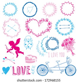 hand-drawn wedding elements