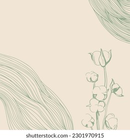 Hand-drawn wedding herbs, plants and monogram with elegant leaves for the invitation save the business card design. Botanical rustic trendy green vector illustration