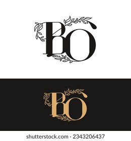 handdrawn wedding monogram BO logo